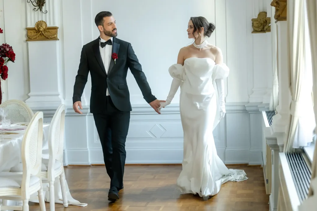 Hochzeitsfotograf Bielefeld Braut und Bräutigam in der Villa