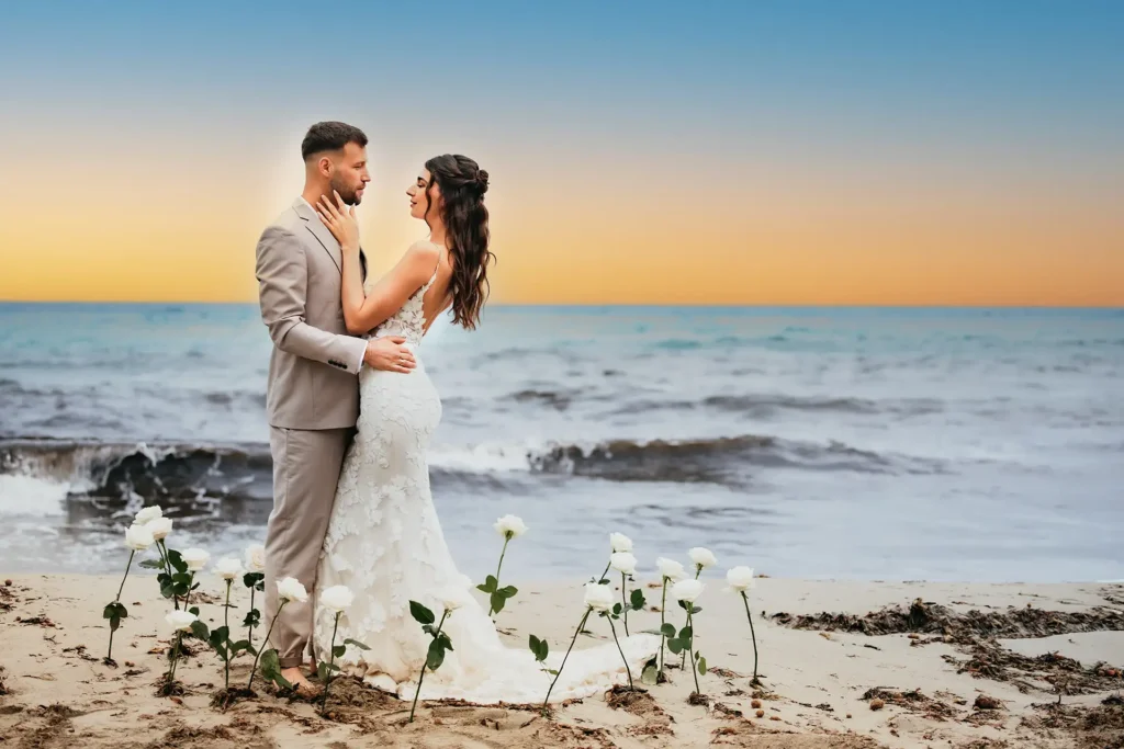 Hochzeitsfotografie Bielefeld Brautpaar am Strand (2)